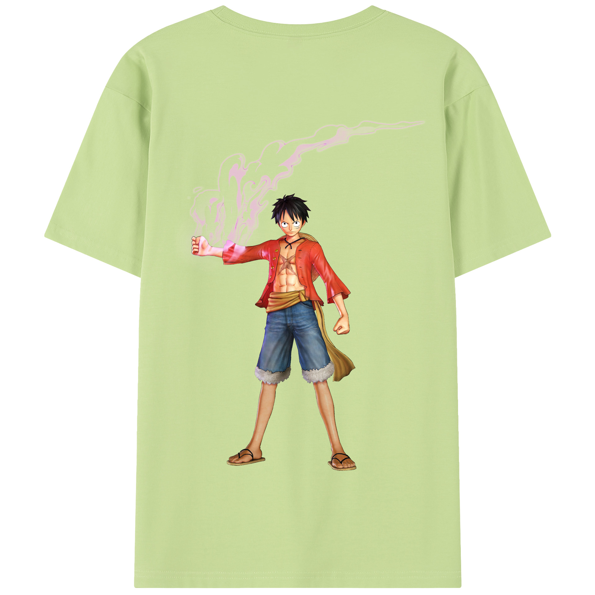ワンピース モンキー・D・ルフィ ONE PIECE Monkey D. Luffy 綿100％半袖Tシャツ（背面プリント）